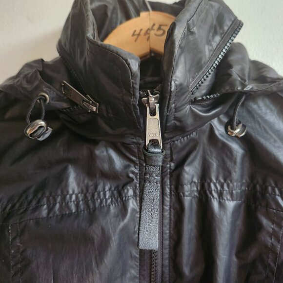 SzS Mackage Black Perla Packable Hooded Rain Jacket & Windbreaker - EUC - Picture 4 of 16